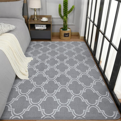 5x7 Chicrug Shag Geometric Modern Area Rug for Bedroom, Feet Memory Foam Indoor Carpet, Fluffy Rug for Living Room