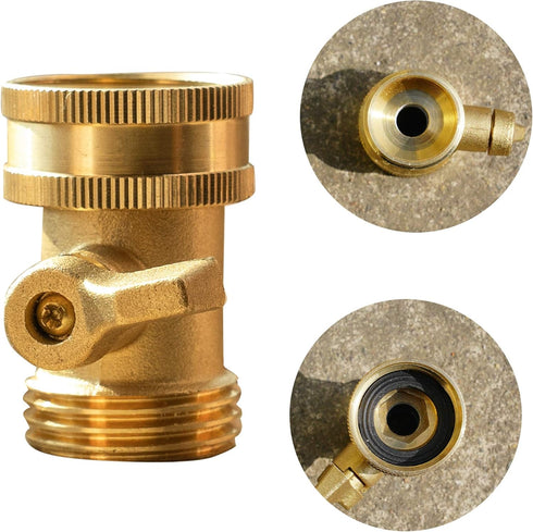 Xiny Tool Brass Garden Hose Shut Off Valve, Heavy Duty 3/4 Inch Solid Brass Garden Hose Shut Off Valve with 4 Extra Rubber Washers by Xiny Tool
