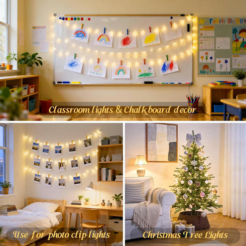33ft 100 JMEXSUSS USB Fairy Lights for Bedroom, LED Twinkle Lights Plug in with Remote, Indoor String Light for Dorm