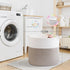 Laundry Hamper, Pure Cotton Rope Woven Basket for Dirty Clothes, 15.5 * 13.5 inches-40L White & Brown Mixed