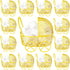 Threehoney 12 Pcs Baby Shower Mini Carriage Decoration Yellow Bee Color Metal Wired