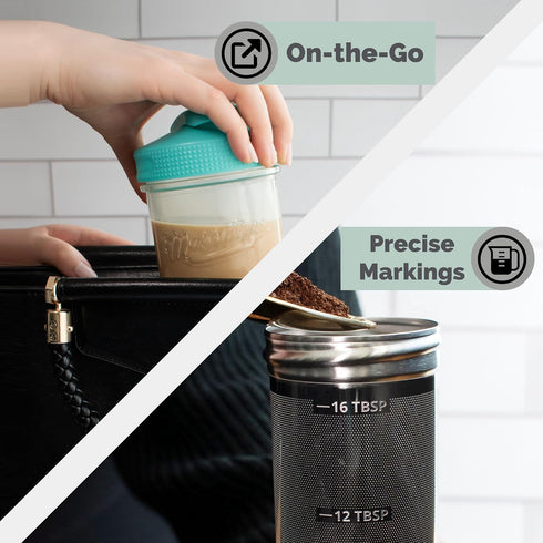 Masontops Deluxe Cold Brew Makers Kit, Iced Coffee Maker with Glass Pitcher & Stainless Steel Mesh Filter