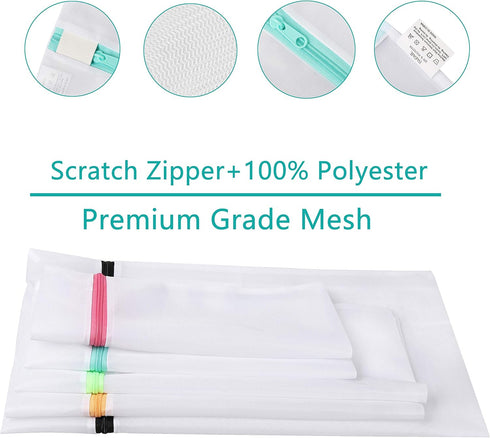 BAGAIL Laundry Bags, Mesh Wash Bag for Intimates and Delicates, 7Pcs (1XL, 2L, 2M, 2 Bra Bags)