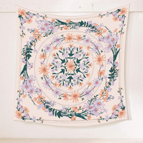 Simpkeely Mandala Floral Medallion Tapestry, Bohemian Hippie Wall Hanging for Bedroom Living Room
