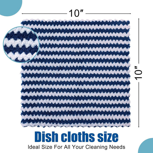 Homaxy 24 Pack Kitchen Dish Cloths, Ultra Soft Microfiber Cleaning Cloths, Fast Drying, Non-Linting, Navy Blue