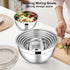 E-far Mixing Bowls with Lids Set, 7-Piece Stainless Steel Mixing Bowls with 3 Grater Attachments for Baking