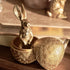 6PCS 3 3 DN DECONATION Easter Decorations with Rabbits and Nesting Easter Eggs, Small Gold Easter Bunny Figurines