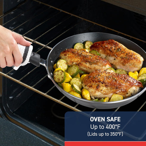 T-fal Experience Nonstick Fry Pan, 12.5 Inch, Black, Induction, Oven Broiler Safe 400F