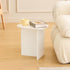 AWASEN White Side Table, Small Triangle End Table Living Room, Modern Accent Table with Unique Tabletop, Mini Bedside