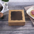 ONE MORE 6" Brown Bakery Boxes with PVC Window for Pie and Cookies, 12 Pack, Natural Kraft Paper