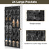 Over The Door Shoe Organizer - Space Saving Shoe Rack with 24 Pockets and Hook, Hanging Shoe Holder (Black)