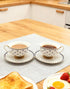 7-ounce Set (6) Porlien Royal Blue Star-night Porcelain Teacup and Saucer