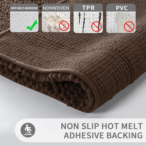 Yimobra Bathroom Rug Mat, 32" x 20", Extra Thick Super Absorbent Bath Rugs, Non-Slip Quick Dry Soft Shower Carpet