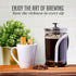 OVENTE 2-in-1 Coffee Press and Tea Maker, High Grade Stainless Steel Infuser, Borosilicate Glass, 27 Ounce, Clear