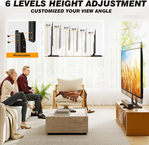 5Rcom 35-88 Inch 150lbs Table Top TV Stand, Universal TV Stand for with Height Adjustment, TV Mount Stand Up
