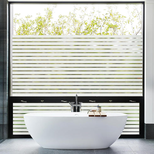 Viseeko Frosted Glass Window Privacy Film, Window Cling for Day and Night Privacy, Heat Blocking Decorative Window Film