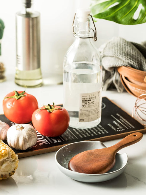 Ceramic Spoon Rest for Kitchen Counter, Cooking Utensil Holder with Drip Tray for Ladles, Tongs, Spatula