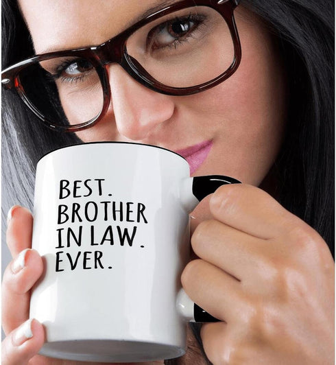 3dRose Ceramic Best Brother in Law Ever Mug, 1 Count, Black