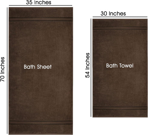 2 Pack 35 70 100% 580 COTTON CRAFT Ultra Soft Bath Sheets - - x - Absorbent Quick Dry Everyday Luxury Hotel Bathroom