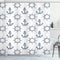 Ambesonne Ships Wheel Shower Curtain, Night Blue Anchors and Steering Wheels Pattern, Marine Themed Print, 69" W x