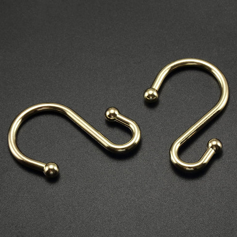 Set of 12 Gold Shower Curtain Rings Hooks - CHICTIE Decorative Metal Rust Resistant S Shaped Hooks