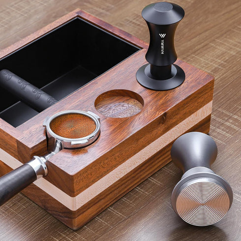 YMWVH 53.3mm Premium Barista Espresso Tamper, Silver with Dual Spring Loaded 100% Stainless Steel Base