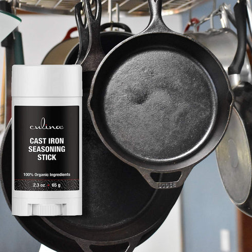 Culina Cast Iron Seasoning Stick, 100% Organic Ingredients for Non-stick Cooking & Restoring Cast Iron Cookware
