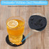 AOZUO 4pcs Silicone Drink Coasters, Non Slip Round Black Table Pads Desk Coasters Anti Stain & Heat Resistant Rubber