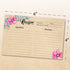 Set of 50 Double Sided Recipe Cards 4x6 Inch, Thick Cardstock with Lines, Large Writing Space (Floral Kraft Look)