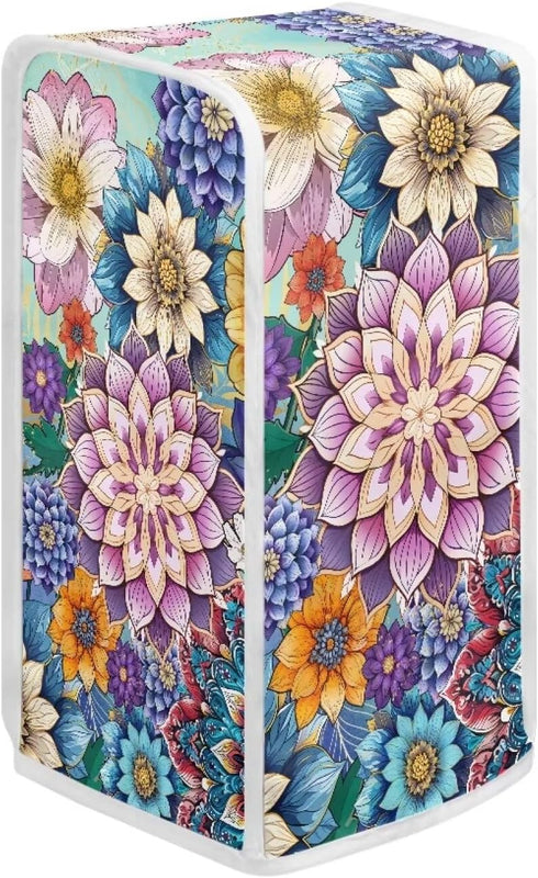 Can Opener Cover Square Protective Cover Oil-Proof Dust-Proof Bottle Opener Protective Covers Fits Most Electric Automatic Can Openers Home Decor, Boho Flower Purple Blue by NETILGEN