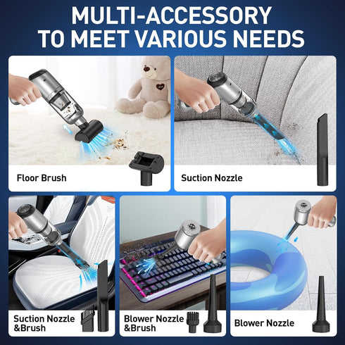 AHNR Cordless Handheld Car Vacuum Cleaner with Brushless Motor, 20000PA High Power & Air Duster, Mini Portable Vacuum