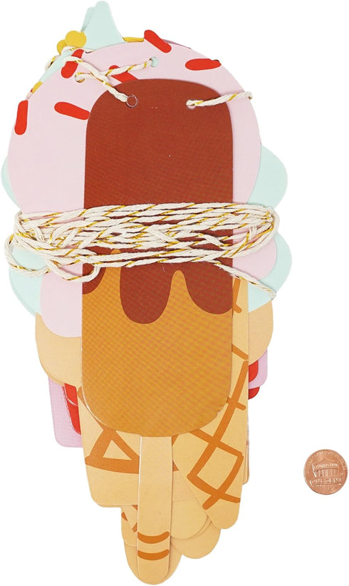Chloe Elizabeth 10 (1-Pack) Ice Cream & Popsicle Paper Party Garland, Streamer Decor for All Events - Feet Long Per