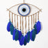 Holmgren Evil Eye Dream Catchers - Handmade Blue Dreamcatcher for Wall Art Decor, Good Luck Charm for Home Office