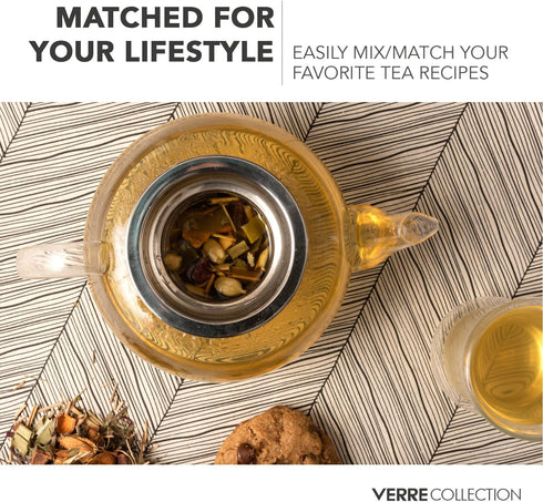 Glass Teapot Kettle with Stainless Steel Infuser | Stovetop Safe Loose Leaf Tea Pot (27 Ounce)
