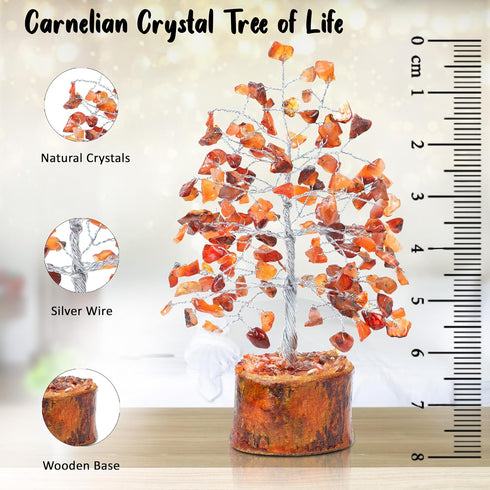 Carnelian Healing Crystal Tree Bonsai, Spiritual Gift for Women, Desk Decor, Meditation Crystals for Home Room