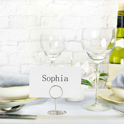 24 Pcs Premium Mini Place Card Holders with 24 Pcs Place Cards - Cute Table Number Holders for Weddings & Parties