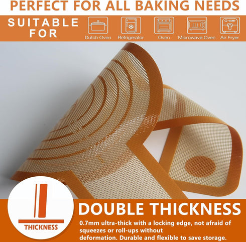 2Pcs Silicone Bread Sling for Dutch Oven, Non-Stick Easy Clean Baking Mat with Long Handles