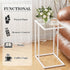 Easy Paws Small C Shaped Table for Sofa,Glass Couch Sofa Tray Snack Table for Living Room, Bedroom,TV Tray Table