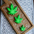 Hemp Marijuana Leaf Cookie Cutter Set - Sharp Stainless Steel Cooking Utensils, 3-Piece Bakery Supplies