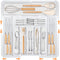 Homecor Silverware Organizer for Kitchen Drawers, Expandable Utensil Organizer & Knife Block, BPA Free Storage