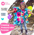 Birdy Boutique Car Seat Poncho for Kids, Reversible Warm Blanket Safe to Use Over Seat Belts, Mermaid Floral