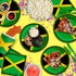 Jamaican Flag Birthday Party Supplies Set, Plates, Napkins, Cups for 16, Tableware Kit