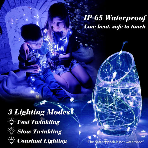 24 Pack 7ft 20 3 ZGWJ Fairy Lights Battery Operated, Mini LED Fairy String Lights Silver Wire Modes for DIY, Parties