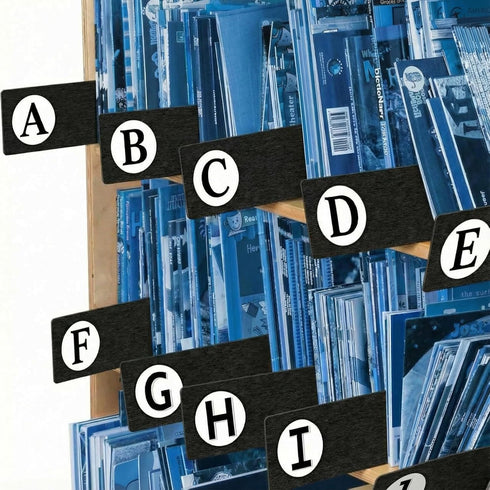 Chivertion 26 26 Albums, Pcs Library Alphabet Book Dividers Wooden Vinyl Record Organizer Separators Alphabetical A-z