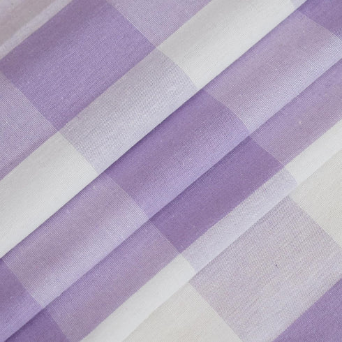 NATUS WEAVER 2 12" 60" Lilac & White Side Buffalo Check Farmhouse Table Runner for Family Dinners or Gatherings Indoor