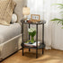 Small Modern Oval Side Table with Storage,2-Tier Side Tables Living Room,Sturdy Nightstand