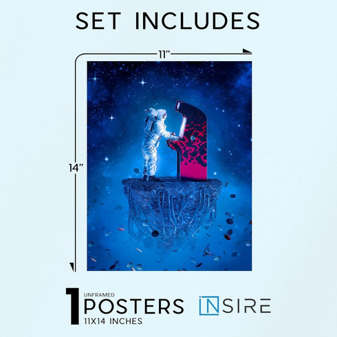 Insire Gaming Posters, Wall Art, Astronaut Poster for Wall, Gaming - Unframed (11x14)