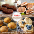 Walfos Silicone Muffin Top Pan Set, Non-Stick Whoopie Pie Baking Pans, Food Grade, Set of 2, Dishwasher Safe