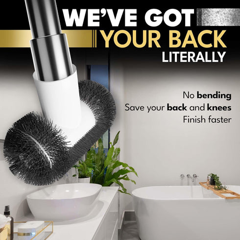 Tub and Shower Scrubber Brush with Long Handle Multipurpose Scrub Brush - Bathtub and Tile Cleaning Brush