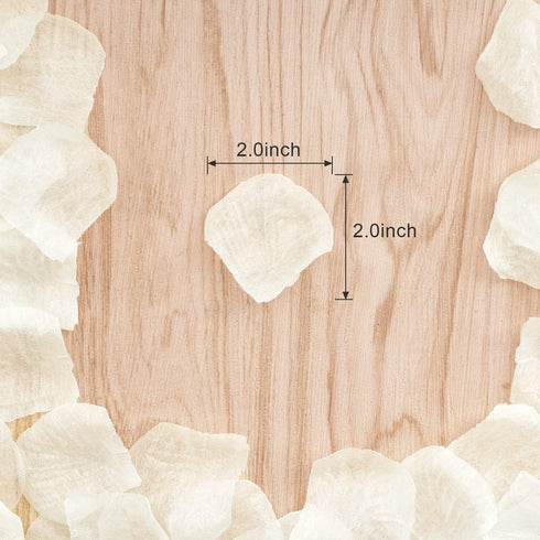 HongyiTime 1200 PCS Artificial Silk Rose Petals for Wedding, Party, Event Decoration (Ivory)